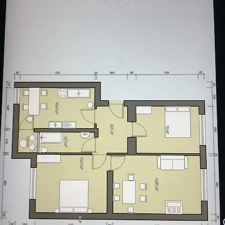 In Mit Kleinem Balkon, 2 Schlafzimmer Apartment